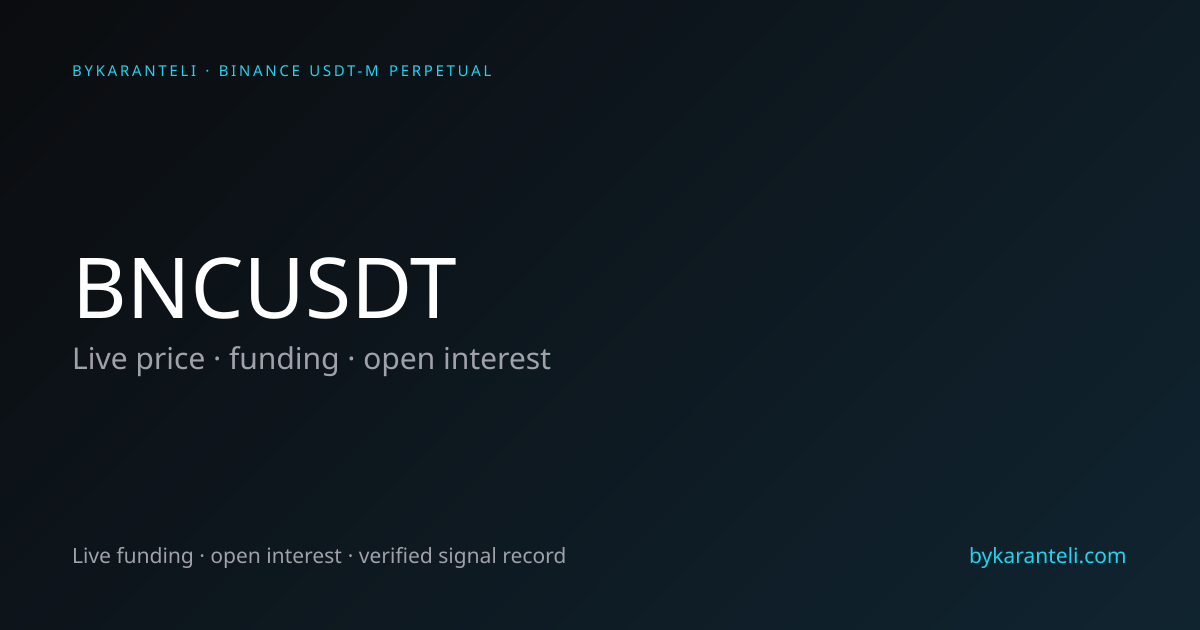 BNCUSDT Price, Funding Rate, Open Interest & Live Chart | ByKaranteli