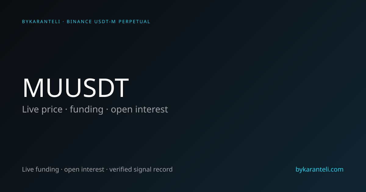 MUUSDT Price, Funding Rate, Open Interest & Live Chart | ByKaranteli