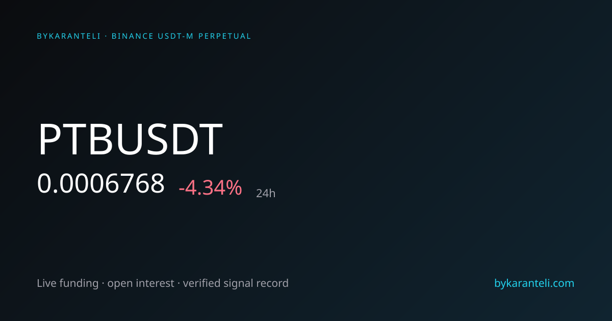 PTBUSDT Price, Funding Rate, Open Interest & Live Chart | ByKaranteli