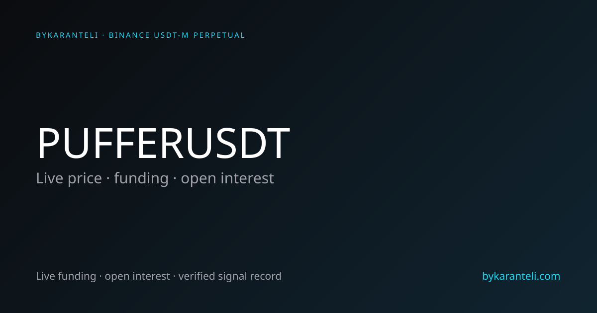 PUFFERUSDT Price, Funding Rate, Open Interest & Chart | ByKaranteli