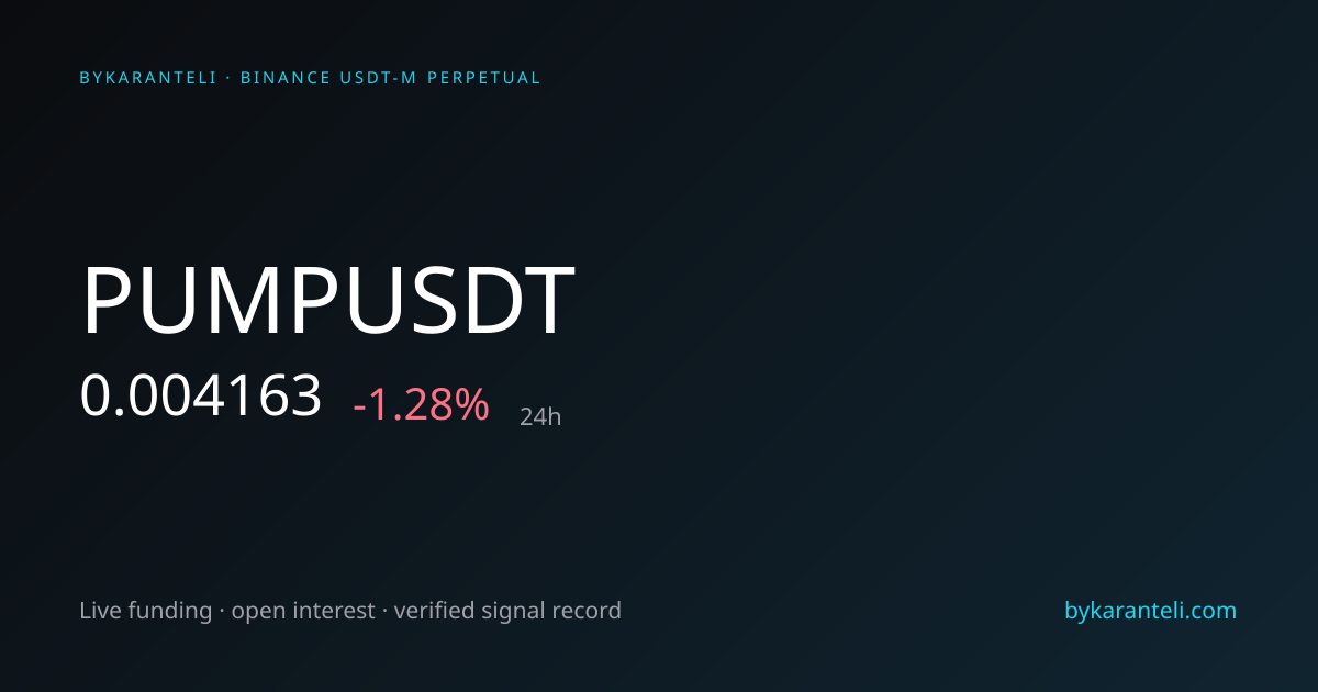 PUMPUSDT Price, Funding Rate, Open Interest & Live Chart | ByKaranteli