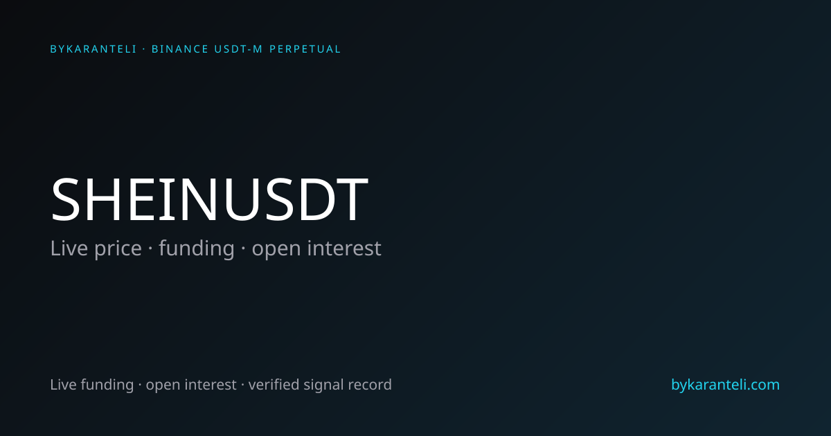 SHEINUSDT Price, Funding Rate, Open Interest & Chart | ByKaranteli