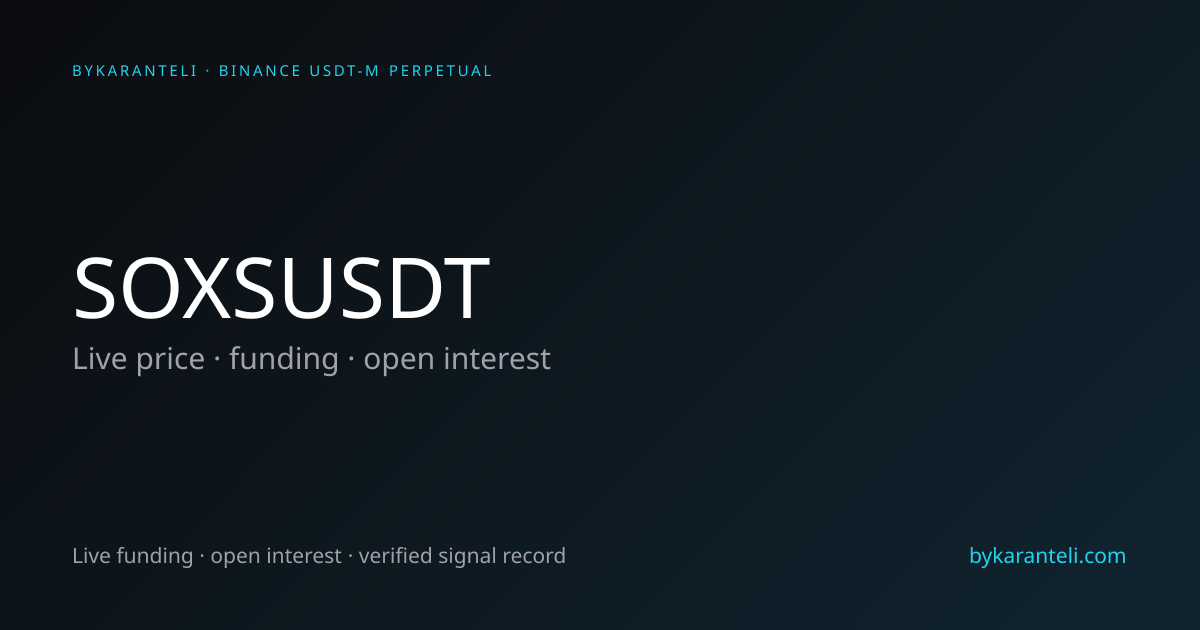 SOXSUSDT Price, Funding Rate, Open Interest & Live Chart | ByKaranteli