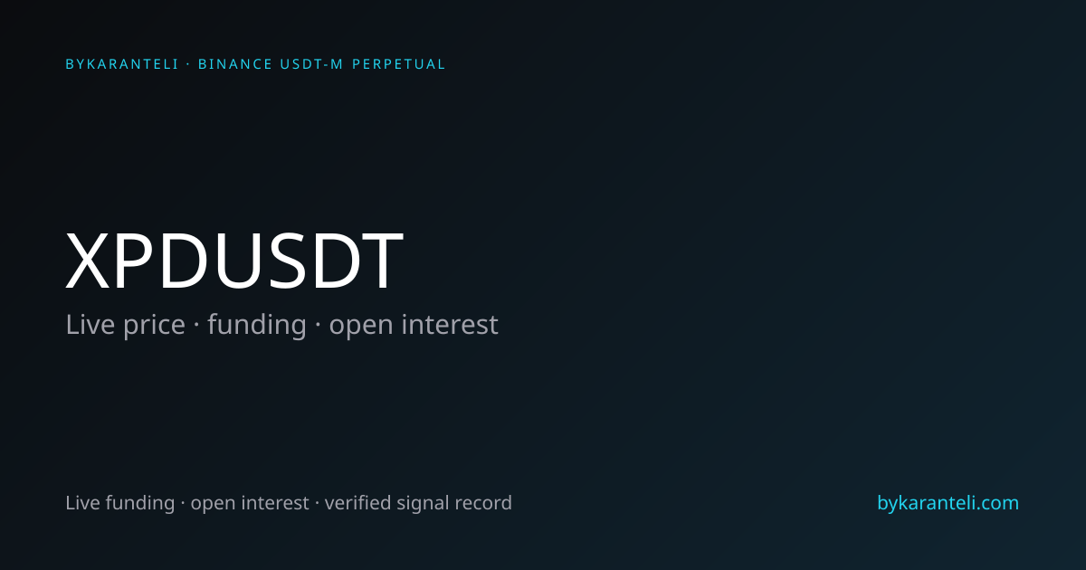 XPDUSDT Price, Funding Rate, Open Interest & Live Chart | ByKaranteli